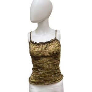 Vintage/Y2K Moa Moa Gold Multicolor Metallic Knit Cami. Size S. Boho. Festival.